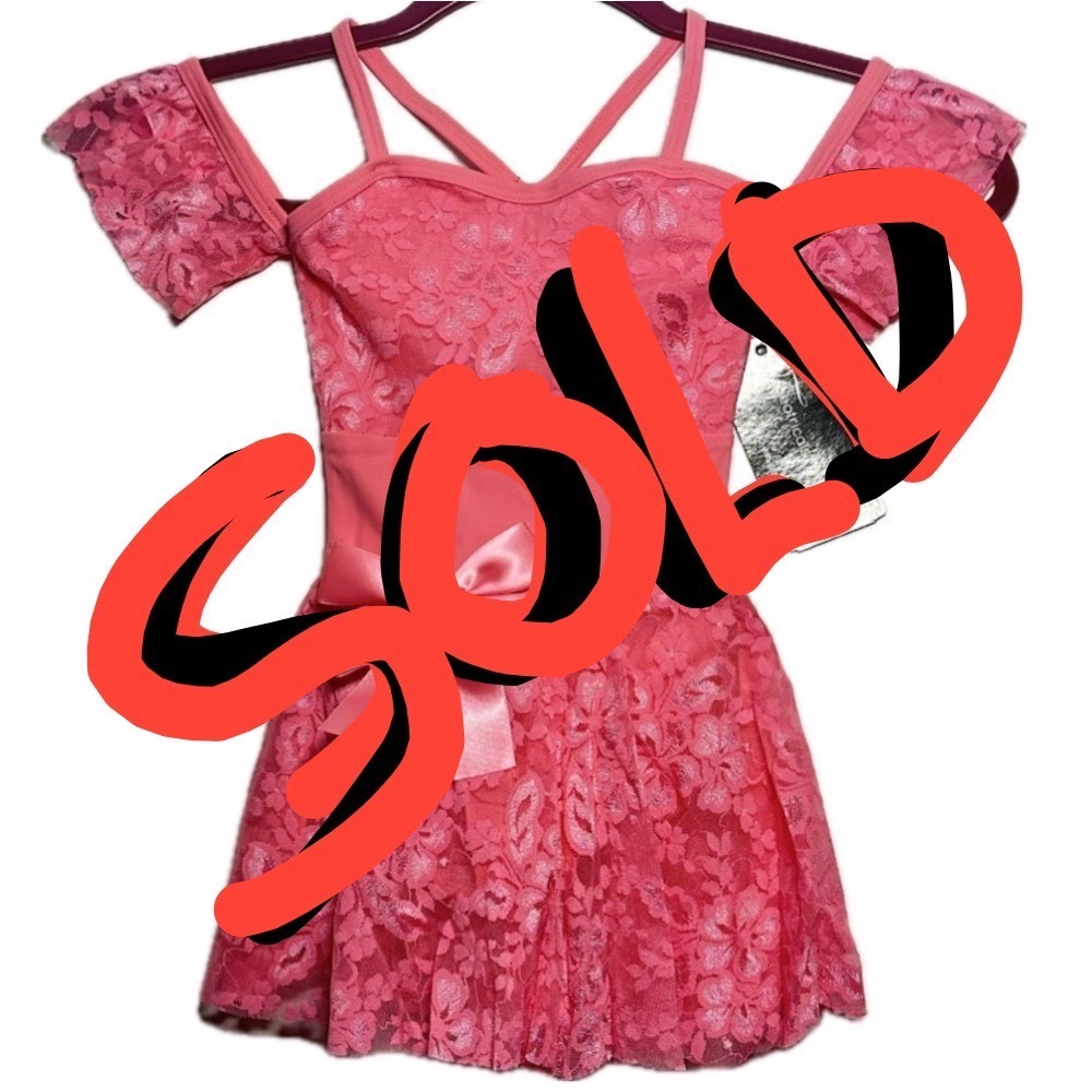 SOLD Theatricals Dance Pink Lace tutu Off-Shoulder Child Performance Outfit XSC
